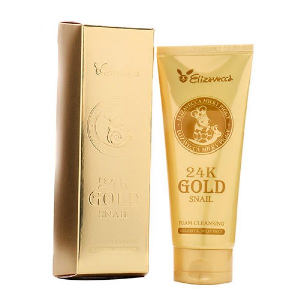 Elizavecca Milky Piggy 24K Gold Snail Foam Cleansing Пенка для умывания с золотом и муцином улитки, 180 мл